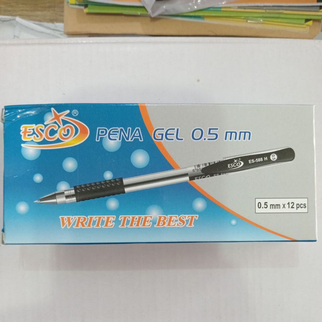 

PEN GEL ESCO UJUNG LANCIP 0.5mm PAK ISI 12 PCS
