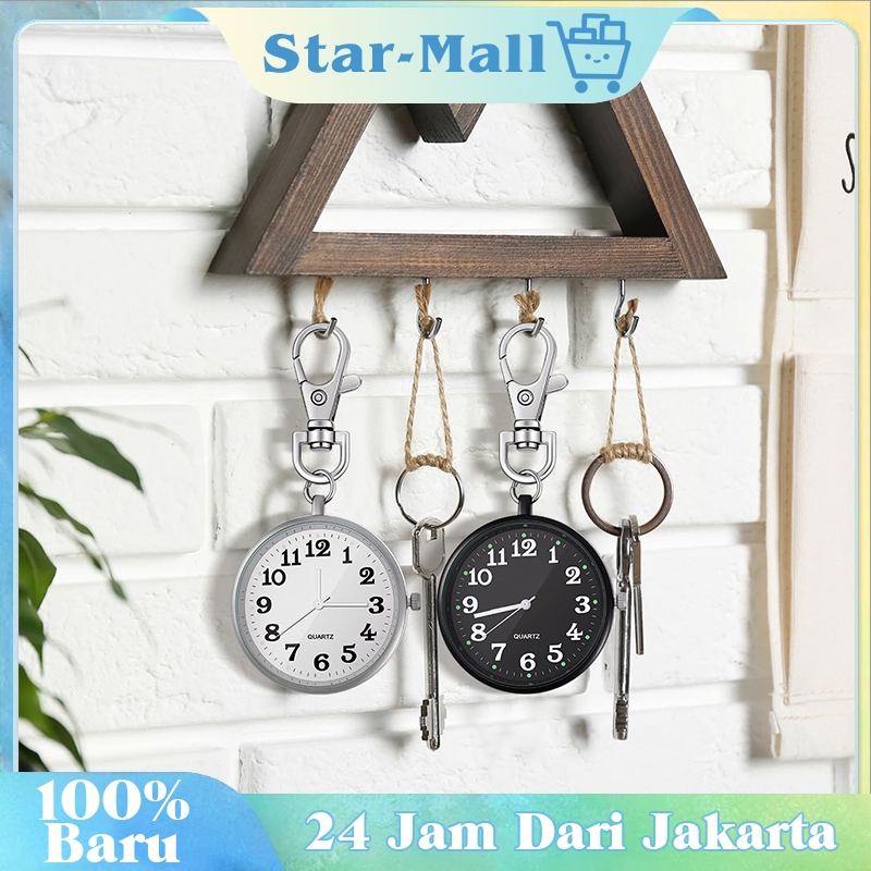 Watch Gantungan Kunci Jam Quartz Analo Dial Jam Saku Gantung Pocke