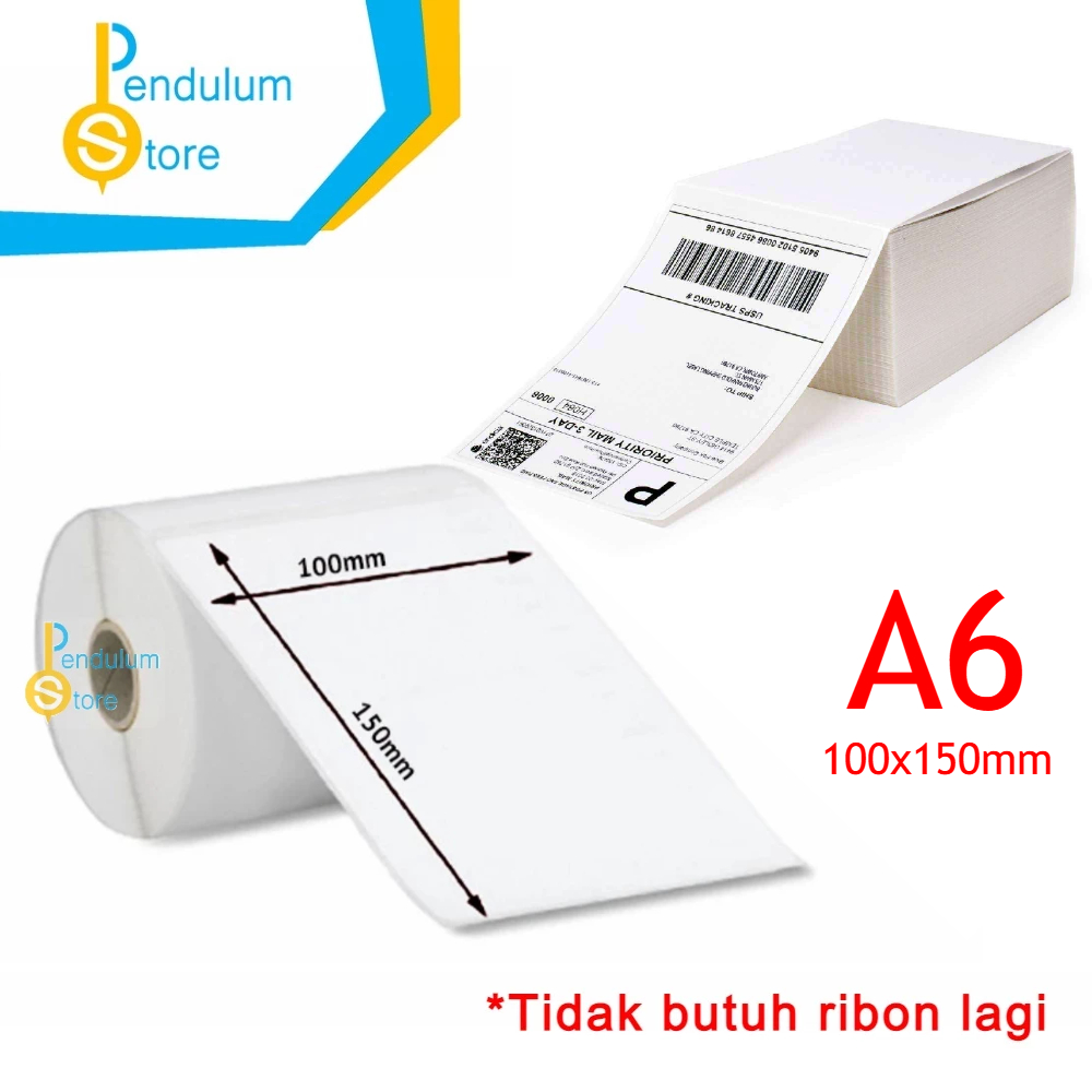 

Kertas Label Barcode A6 100x150mm isi 250 lembar & 500 lembar / Roll Pack Kertas Resi Label Pengiriman Sticker Thermal Paper 100 X 150 mm