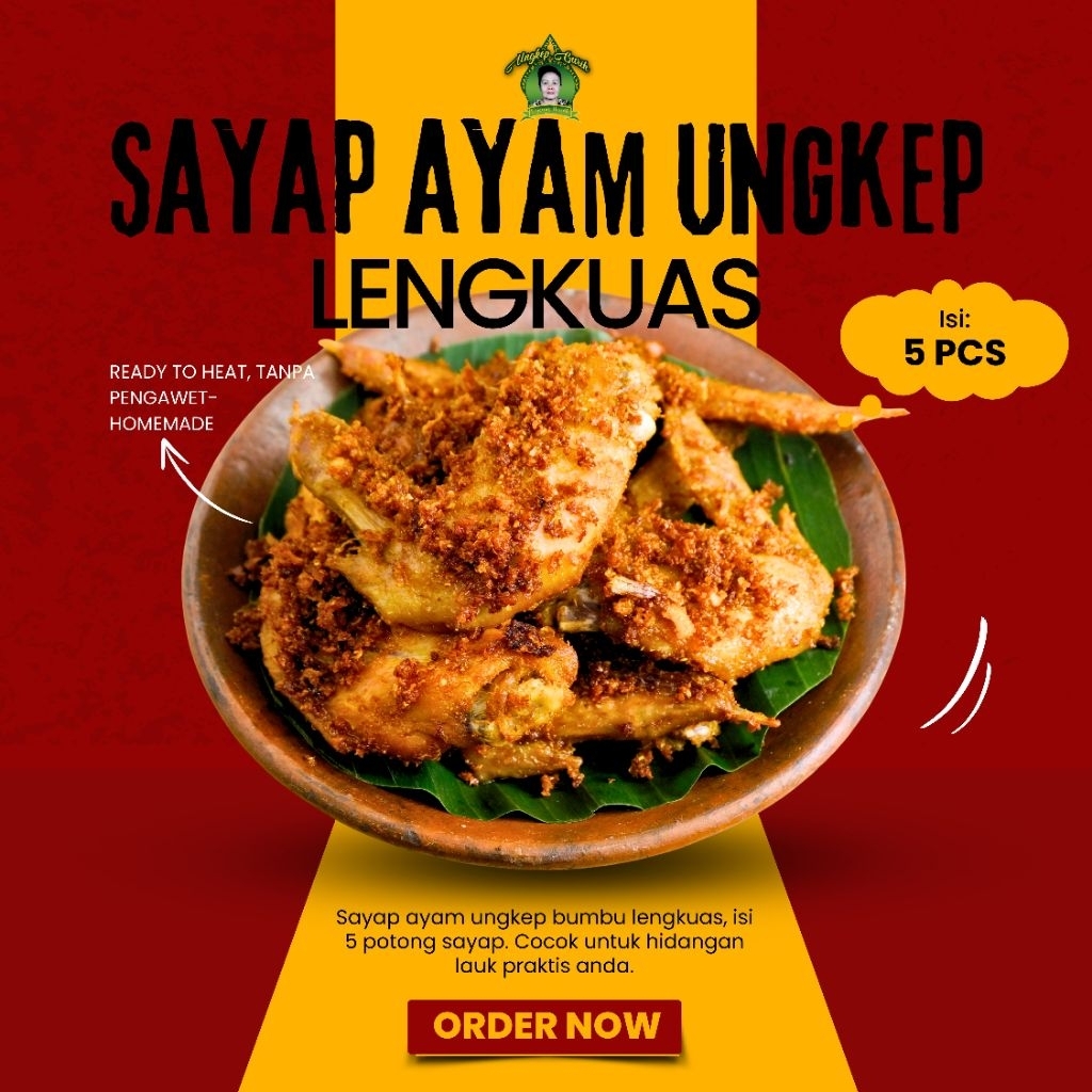 Sayap Ayam Ungkep Frozen ISI 5 – Bumbu Ungkep Lengkuas, Siap Goreng/Hangatkan