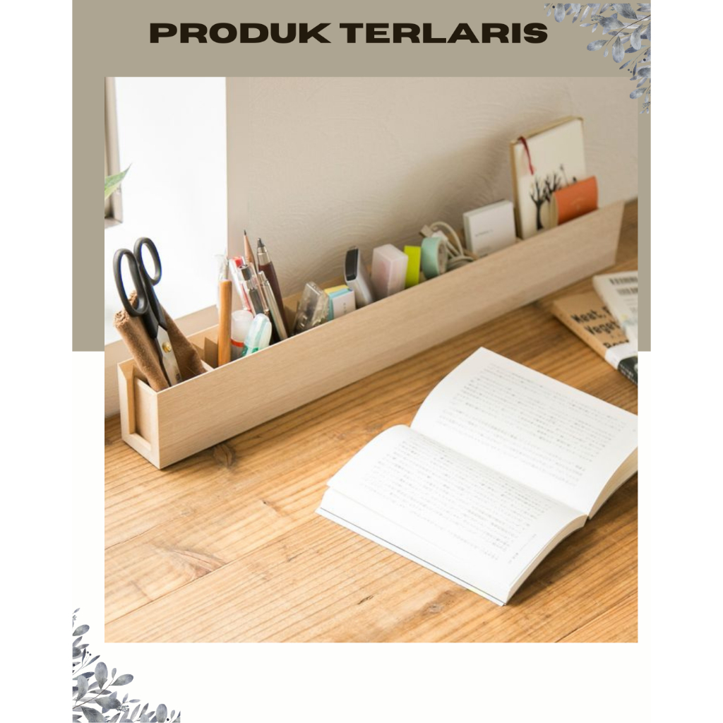Tempat Alat tulis Pulpen, Pensil, Bolpoin di meja kantor, Sekolah dan anak Dari Kayu aesthetic Serba
