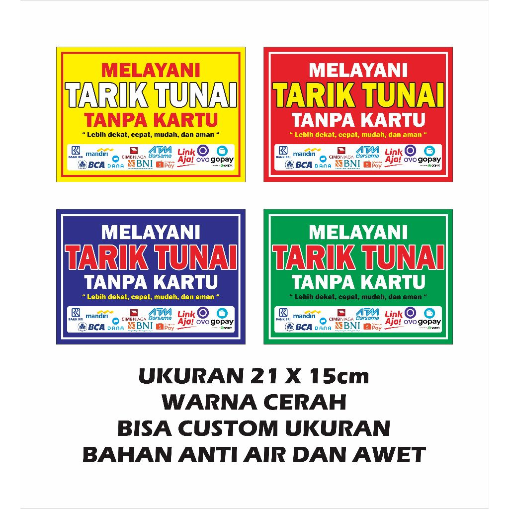 

STIKER TARIK TUNAI M BANKING STIKER TARIK TUNAI TANPA KARTU UKURAN 15X21CM