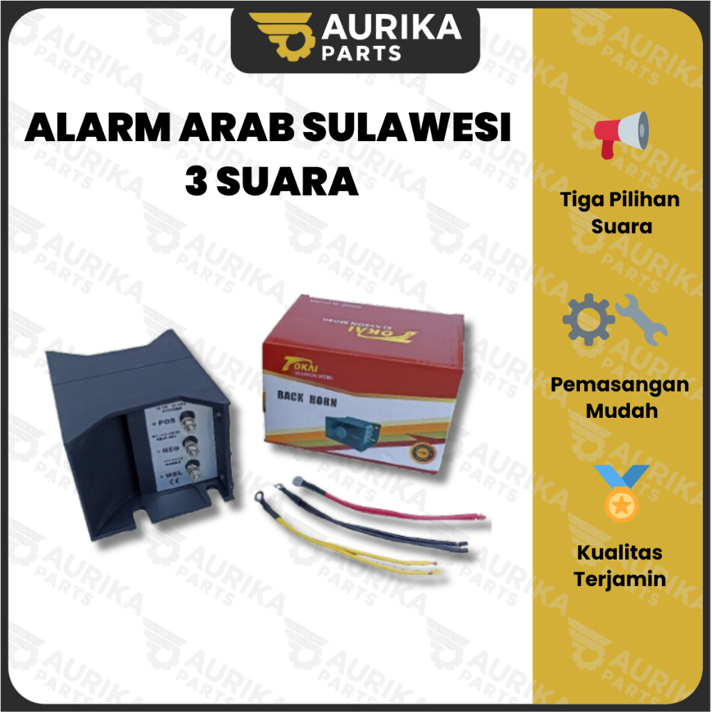 【Aurika】Alarm Mundur 3 Suara Disco Arabian Terbaru 12V-24V - Klakson Mundur & Rem Truk Bus Anti Air