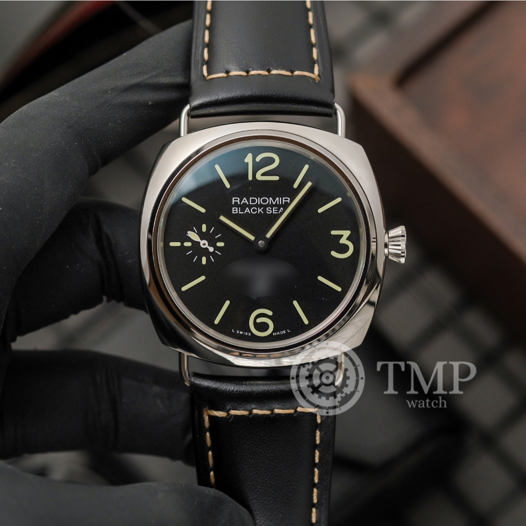 JAM TANGAN RADIOMIR 45mm 754 BLACK DIAL SS BLACK LEATHER HWF