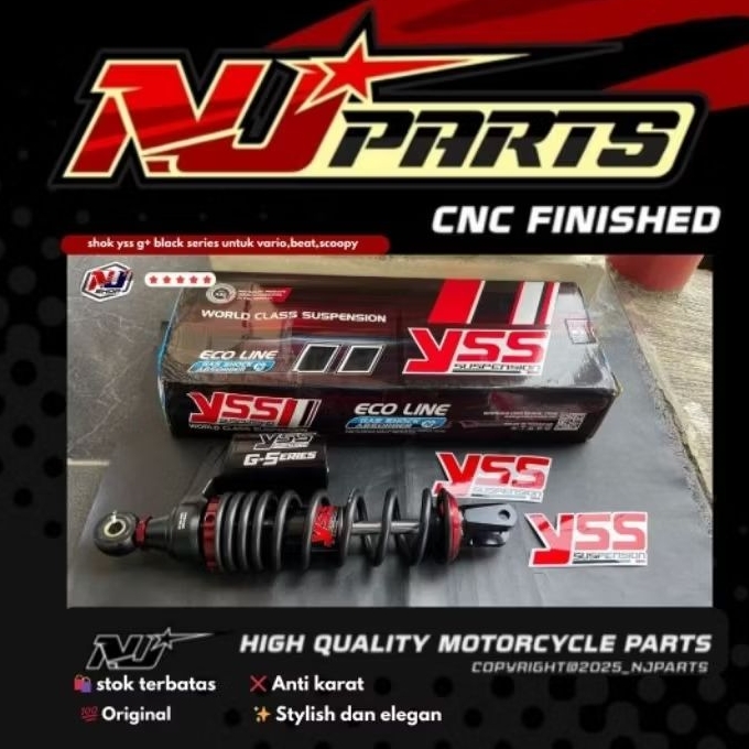 Shok yss g+ black series untuk motor vario beat  scoopy shok yss suspension g-series original elegan