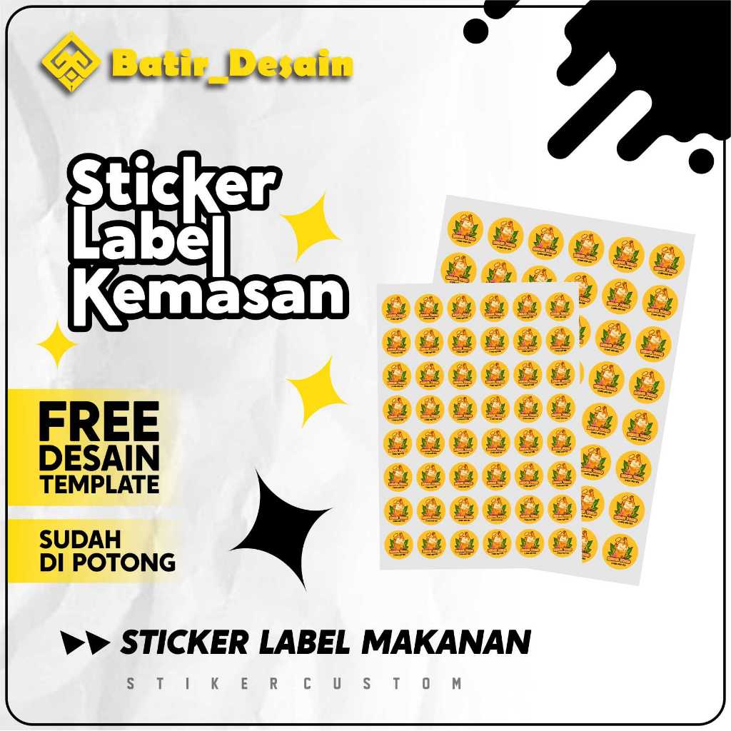 

Print Cetak Label Stiker Chromo / Bontac A3+ (FREE CUTTING) Label Makanan Label Kemasan Print Stiker