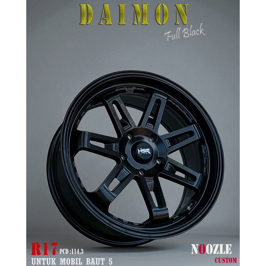 Velg Racing R17 Lubang Baut 5 PCD 114 Pelek Mobil R17 HSR Terbaru Type Daimon R17 Velg Avanza Velg I