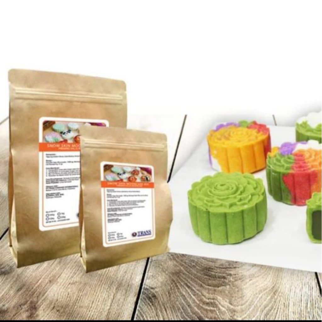 

Trans Premix Snowskin Mooncake 1Kg Tepung Premix Mooncake Siap Pakai