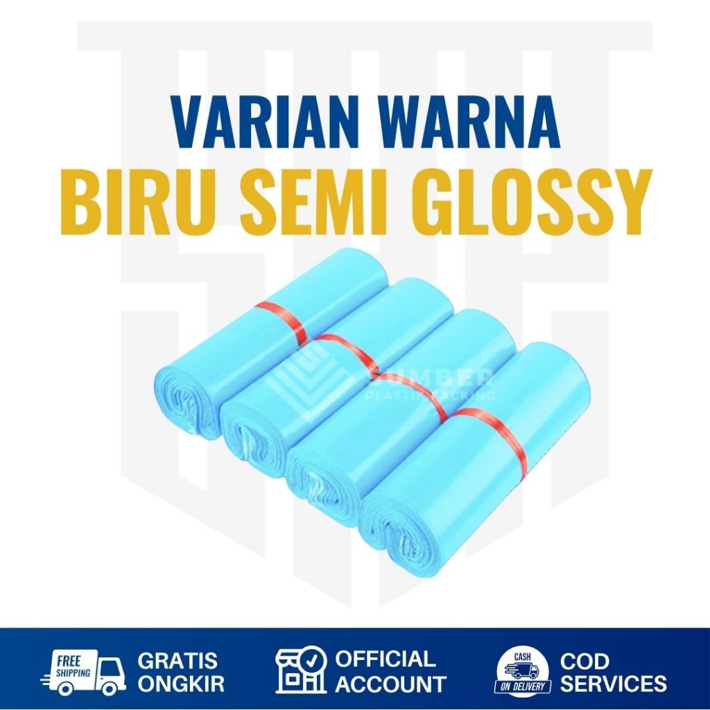 

Plastik Packing Polymailer 30x40 Warna Biru Semi isi 100Pcs Murah