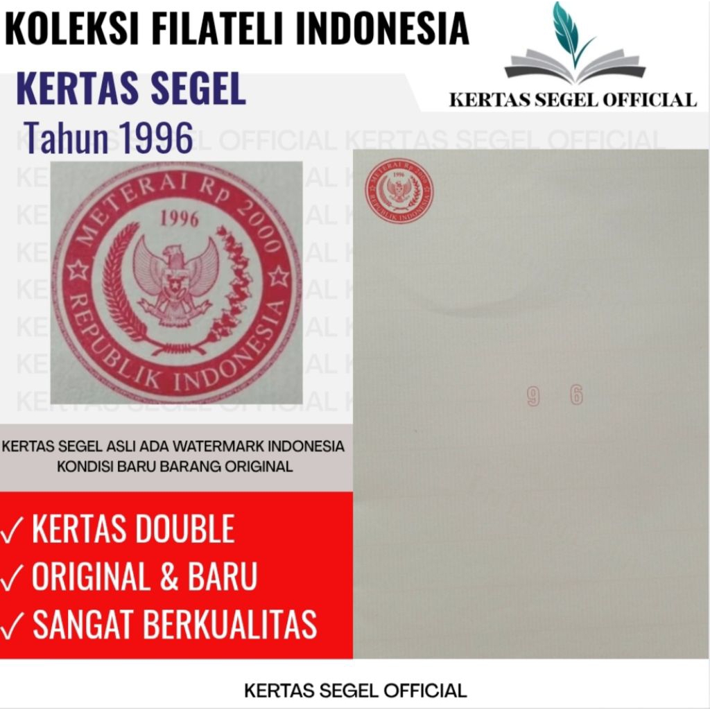 

KERTAS SEGEL TAHUN 1996 ORIGINAL
