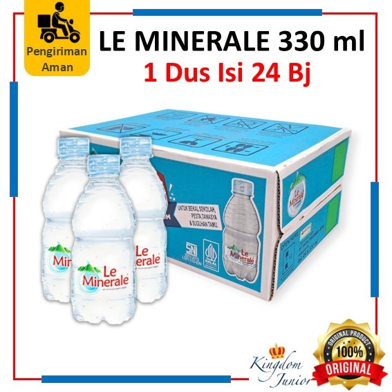 

LE MINERALE Botol 330 Ml / LeMinerale 330ML 1 Dos Isi 24 Pcs / Air Minum Mineral Botol Sedang