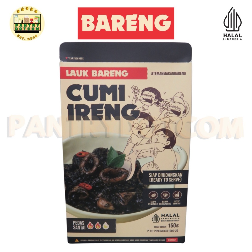 

LAHAP BARENG - LAUK Cumi Ireng/Hitam - 150 gr - siap dihidangkan Ready to serve