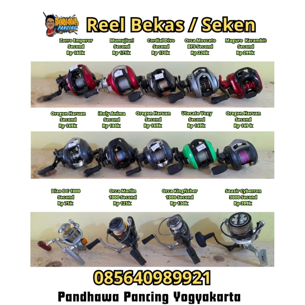 REEL Bekas second CASTING BAITCASTING iroly Sabre KATSKING ORCA OREGON DAIWA UTECATE DAIDO TRIDENTEC