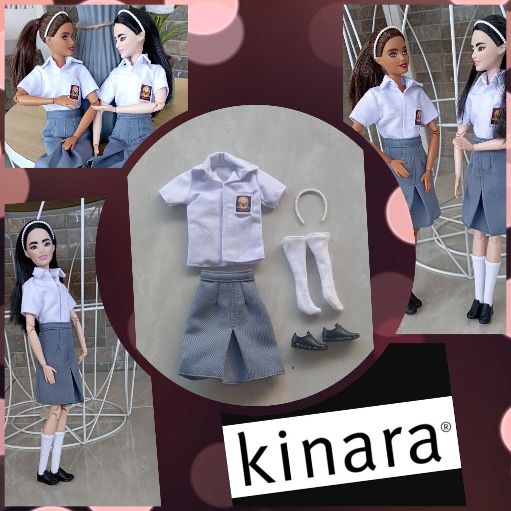 Set Seragam SMA Barbie Doll & Aksesoris Lengkap