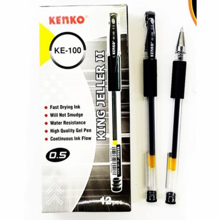 

Pulpen Gel Kenko KE-100 Hitam 0.5mm Tidak Luntur