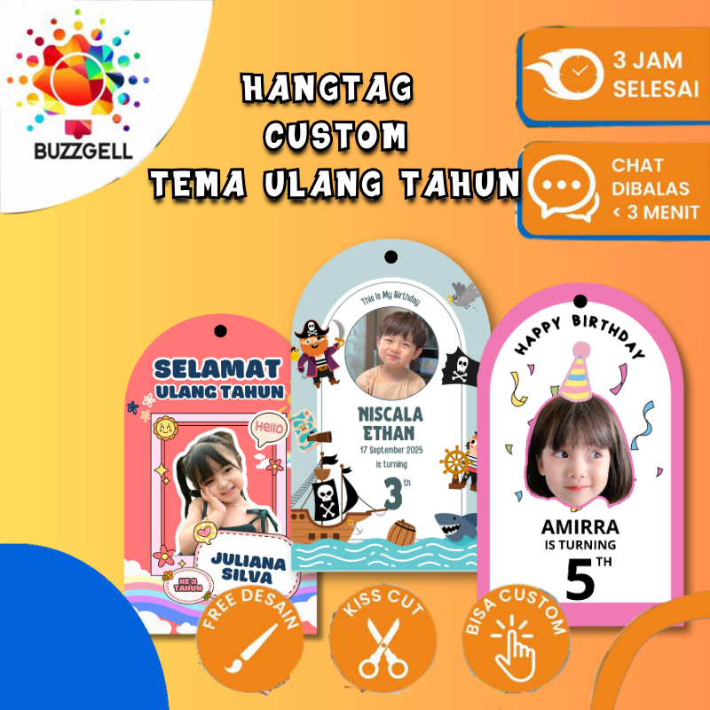 

Hangtag Ulang Tahun Custom Hang Tag Birthday Murah Gantungan Hampers Ultah Buzzgell Sticker