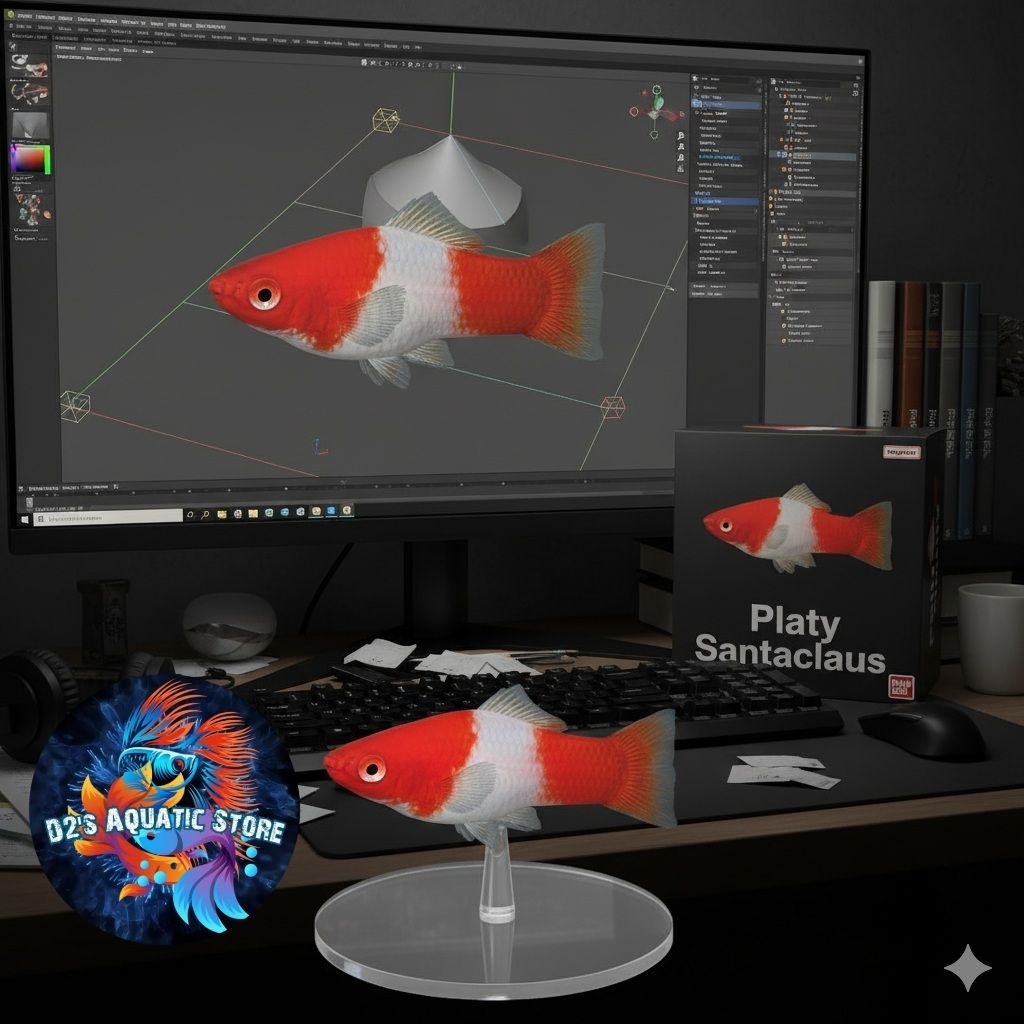 Hiasan Aquarium Platy Santa Claus