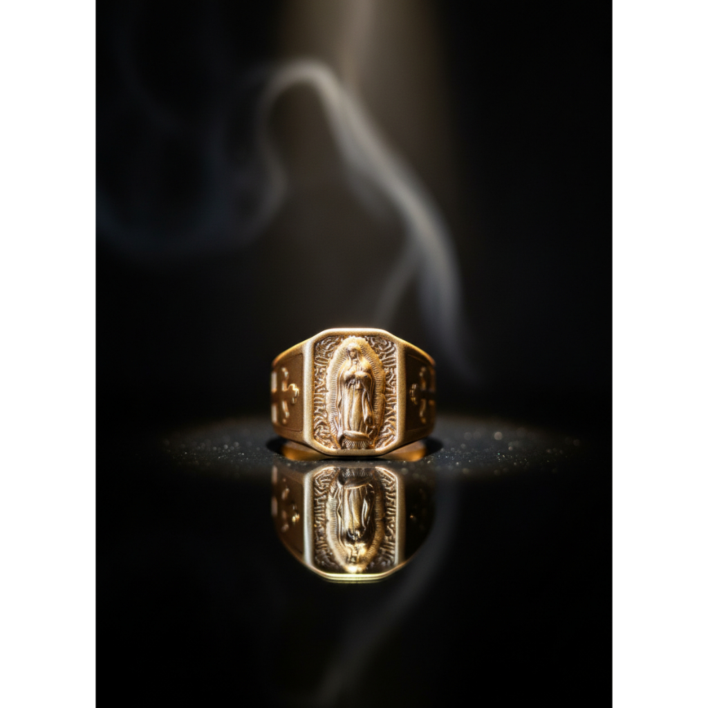 Cincin Pria/Wanita Motif Bunda Maria – Aksesoris Fashion Religius Elegan