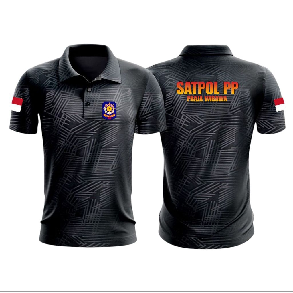 wangky embose satpol pp gradasi/kaos kerah pol pp/kaos polo pol pp