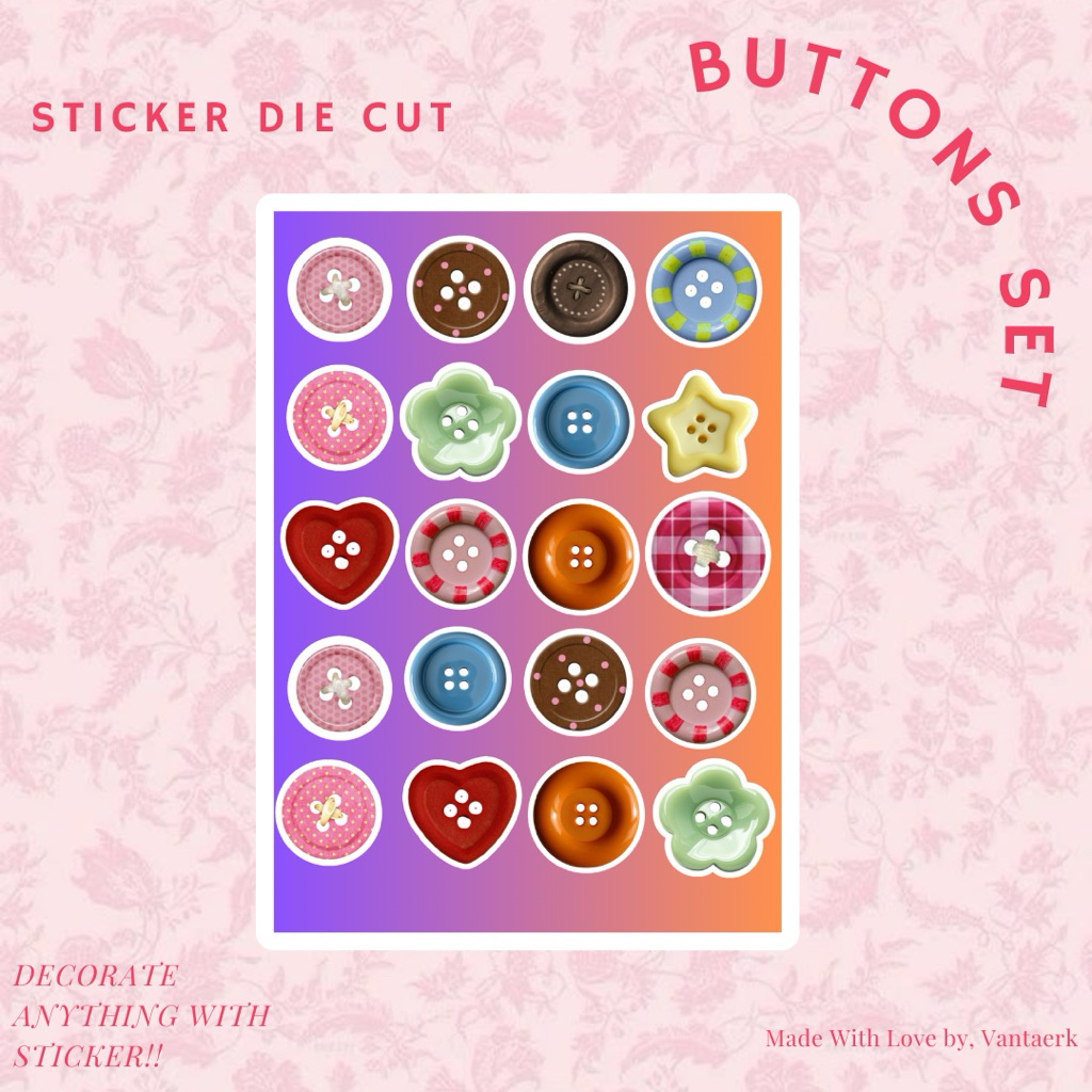 

Stiker Buttons Kancing Baju Aesthetic Deco Jurnaling Scrapbook