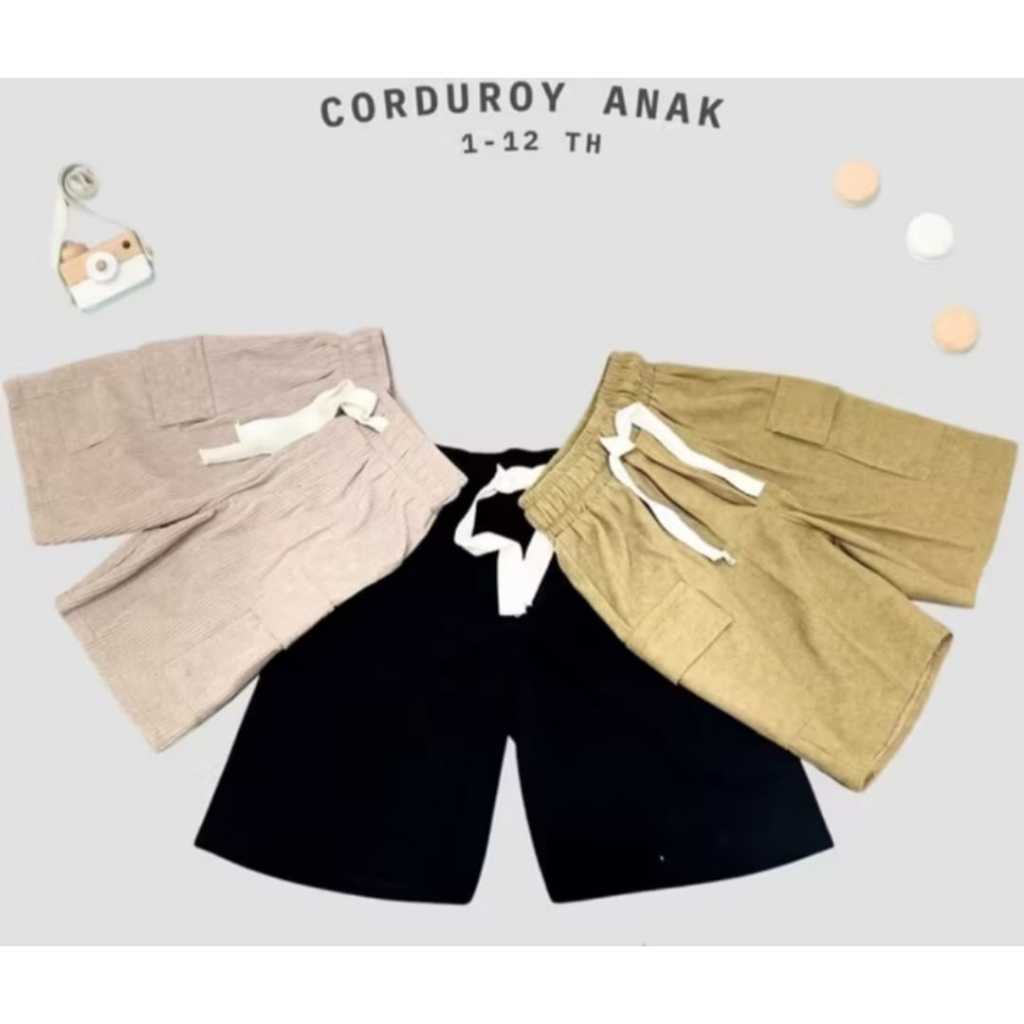 1-10 Tahun Celana Pendek Corduroy Anak Anak Cowo Cewe Unisex Jeans Corduroy