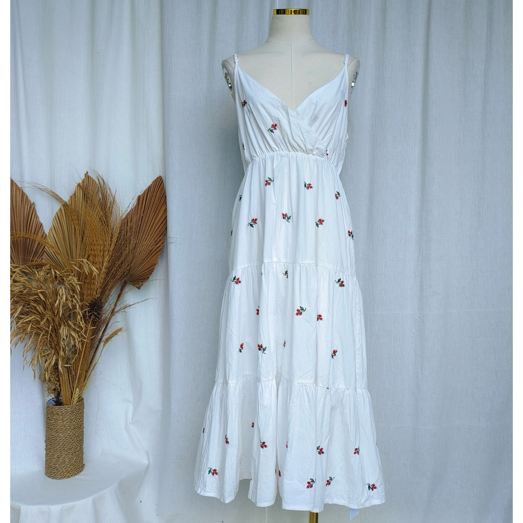 White Dress Bunga bordir by 66girls