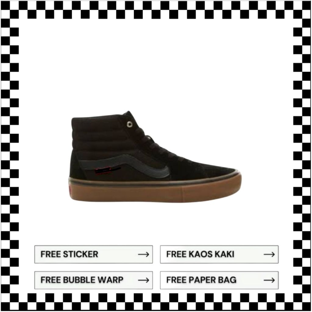 Sk8 High Pro Black Gum 100% Original