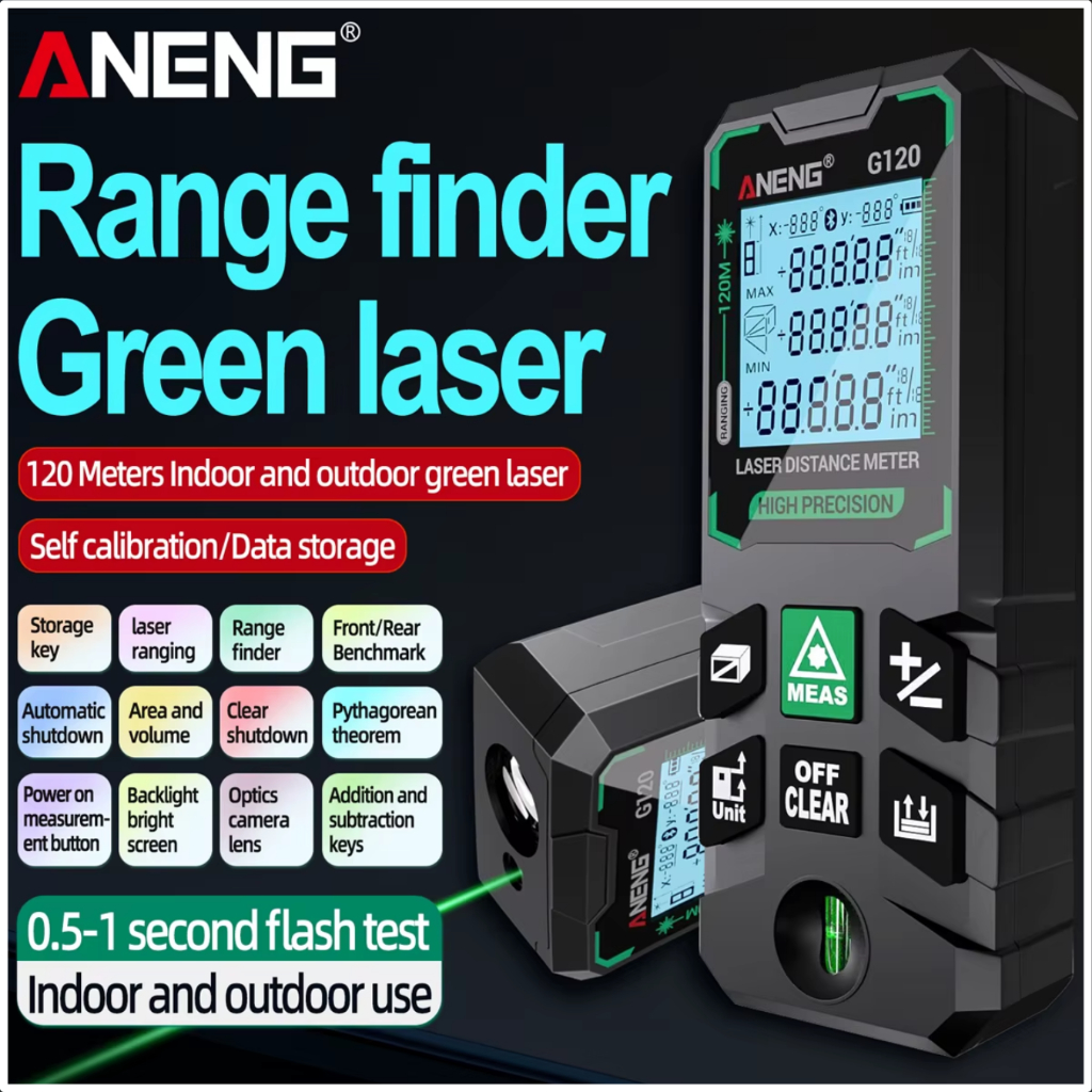 ANENG Meteran Digital Laser 100M Jarak Jauh / Meteran Laser Digital 100 M