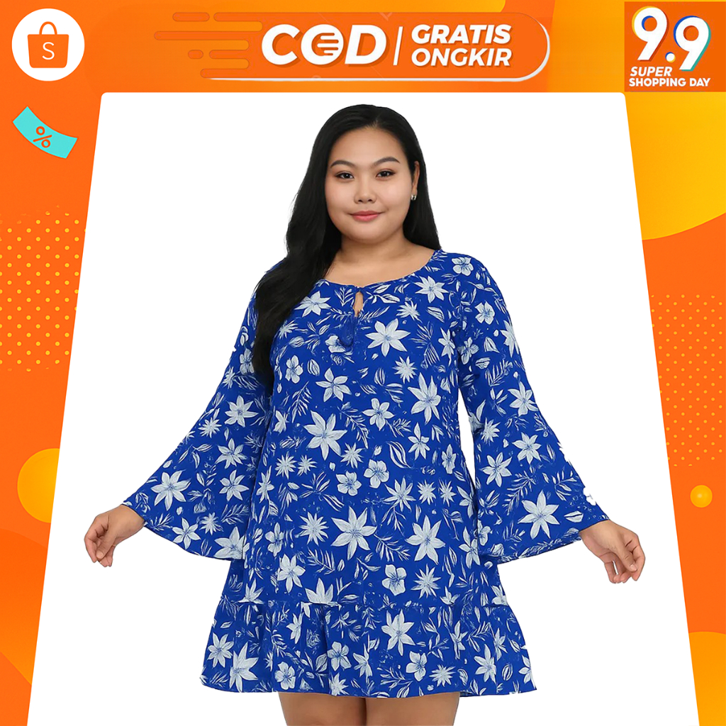 Dress pantai jumbo wanita tazel motif bali