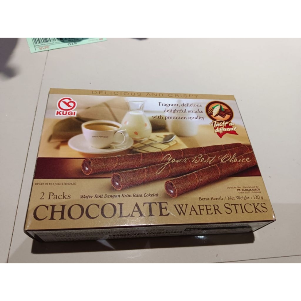 

Kugi Wafer Stick 120gr - Coklat, Vanilla, Capucino