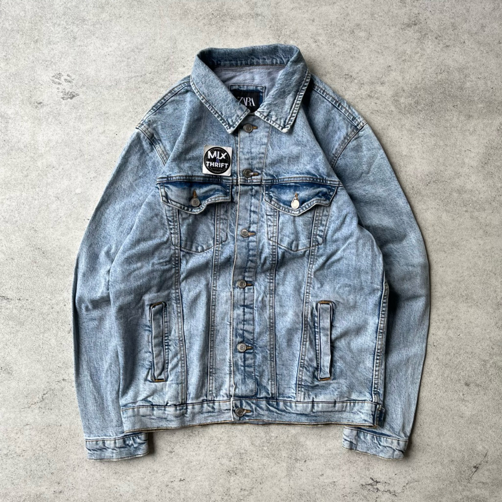 trucker jaket zahra | jaket jeans second | trucker jeans second