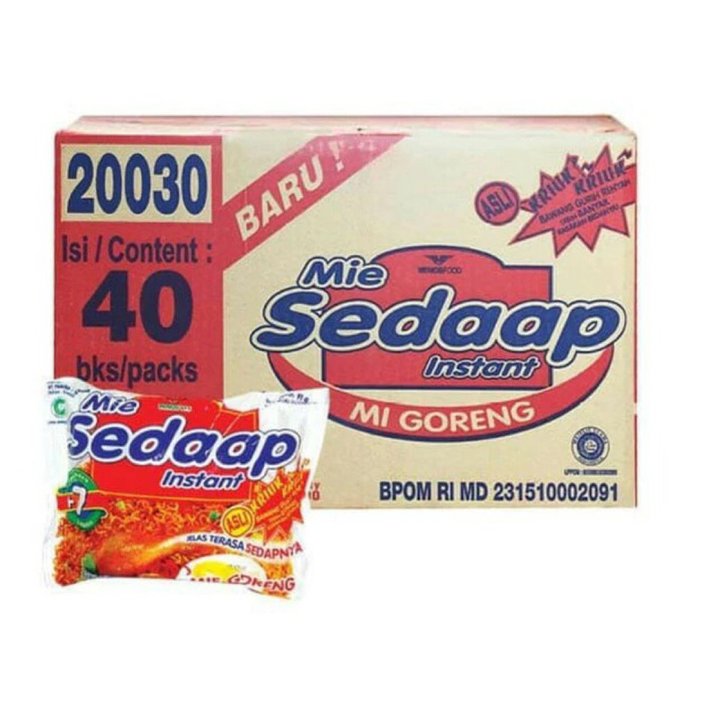 

Mie Sedaap Sedap Goreng Instan 1 Karton/Dus isi 40 pcs 90 gr