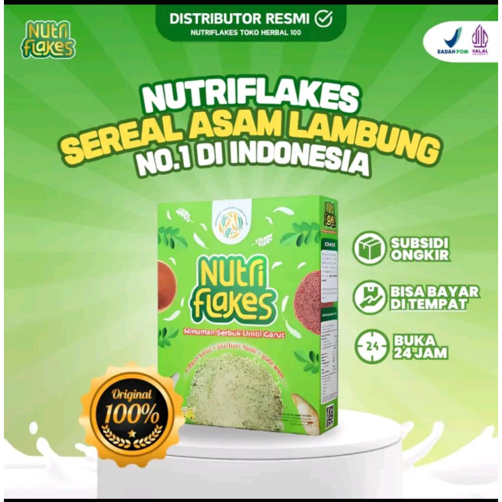

Nutriflakes Sereal Umbi Garut Asam Lambung Original 1 Box
