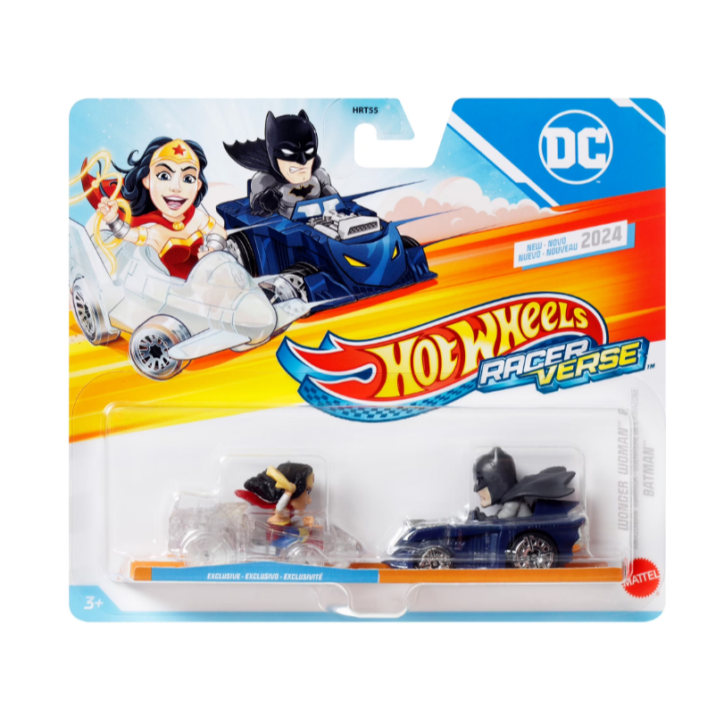 Hot Wheels RacerVerse Die-Cast Cars, Set of 2 Toy Vehicles with Character Drivers (Styles May Vary)