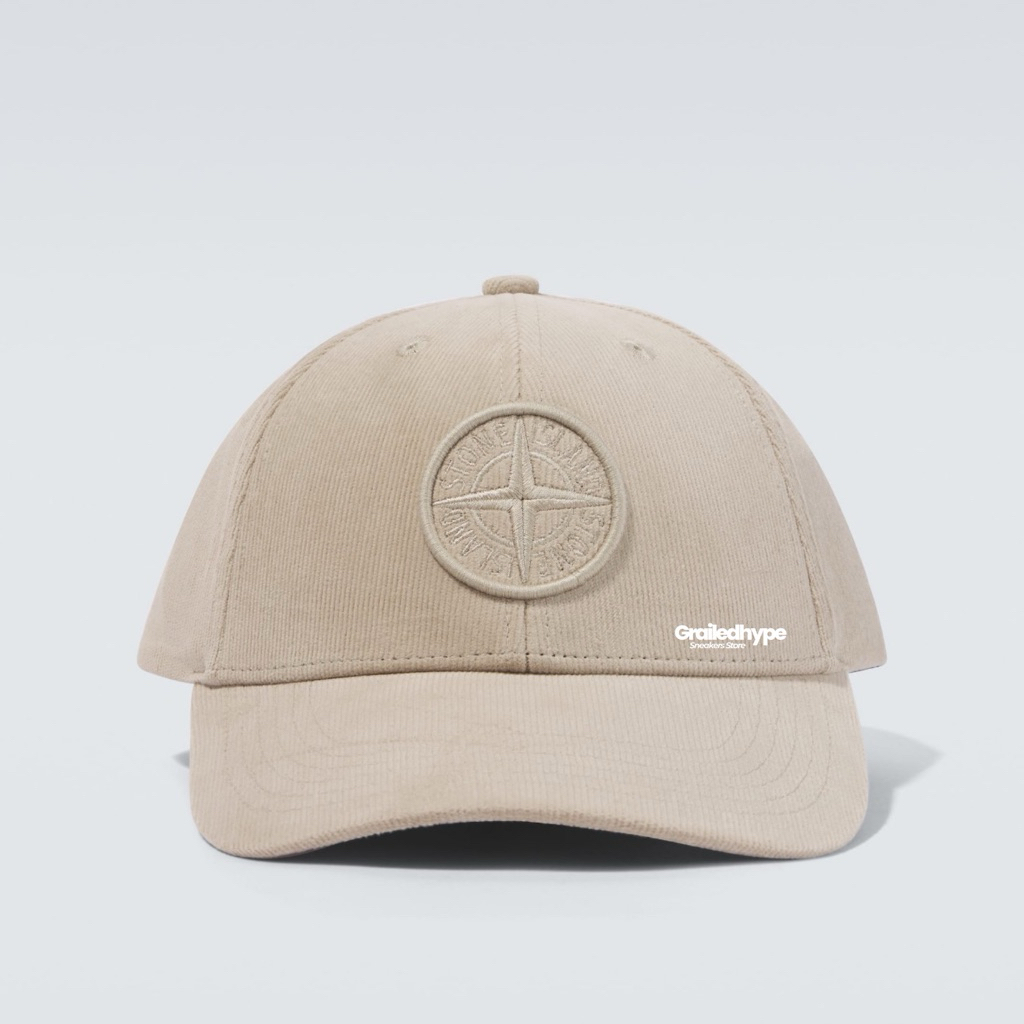 Stone Island Compass Embroidered Corduroy Baseball Cap