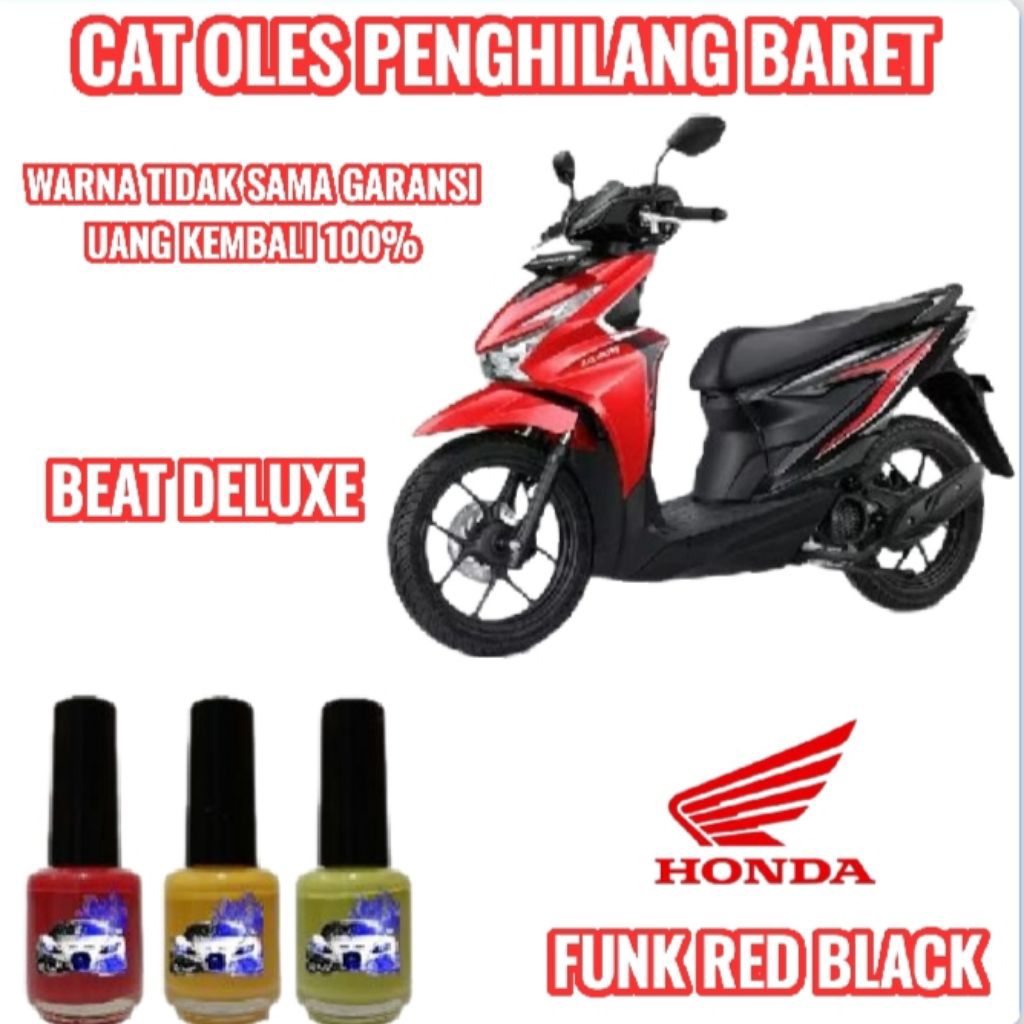 CAT OLES PENGHILANG BARET MOTOR HONDA BEAT DELUXE MERAH/FUNK RED BLACK NEW TERMURAH