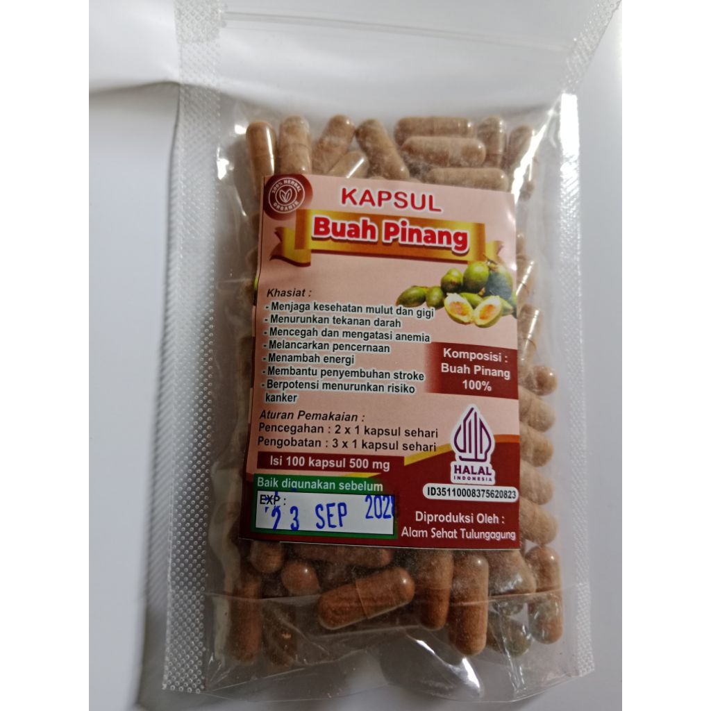 

kapsul pinang muda 1pack isi 100butir"sejuta manfaat "pinang kapsul murni 100% isi 100butir