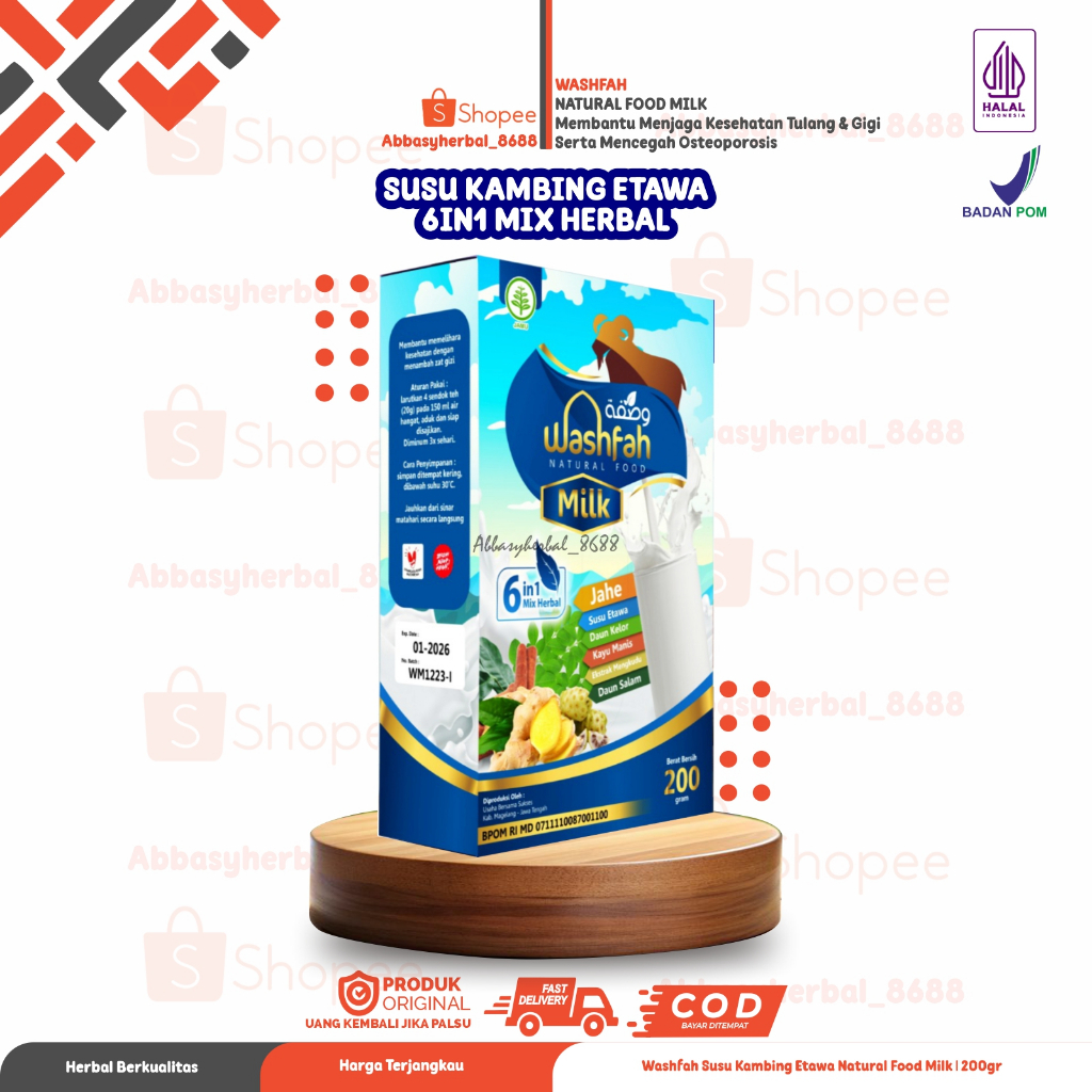 

Abbasy Herbal_Susu Kambing Etawa 6in1 Washfah Natural Food 200gr