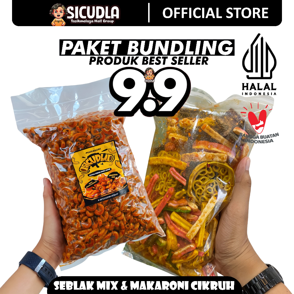

BEST DEAL!!! PROMO 9.9 PAKET BUNDLING PRODUK BEST SELLER SICUDLA (SEBLAK MIX & MAKARONI CIKRUH) Total 600g