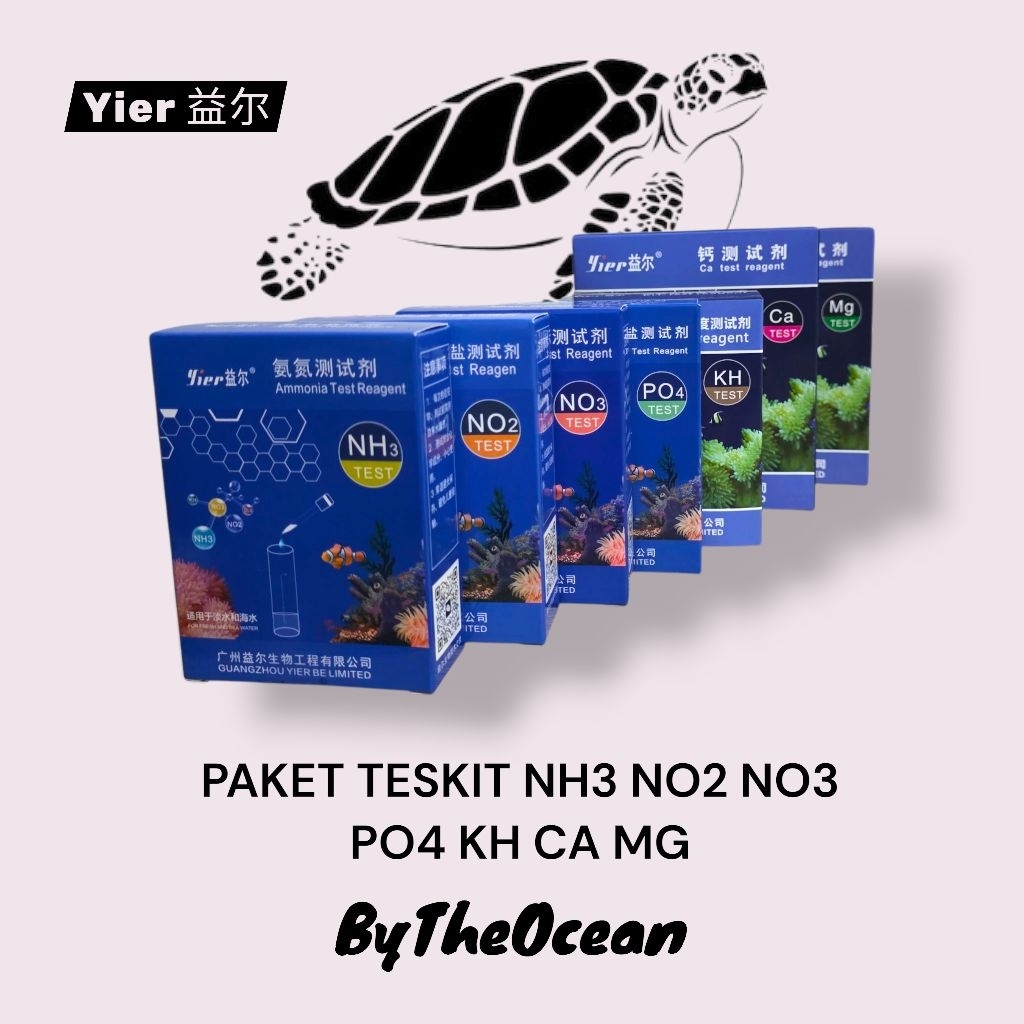 Yier Test Kit Paket NH3 NO2 NO3 PO4 KH CA MG