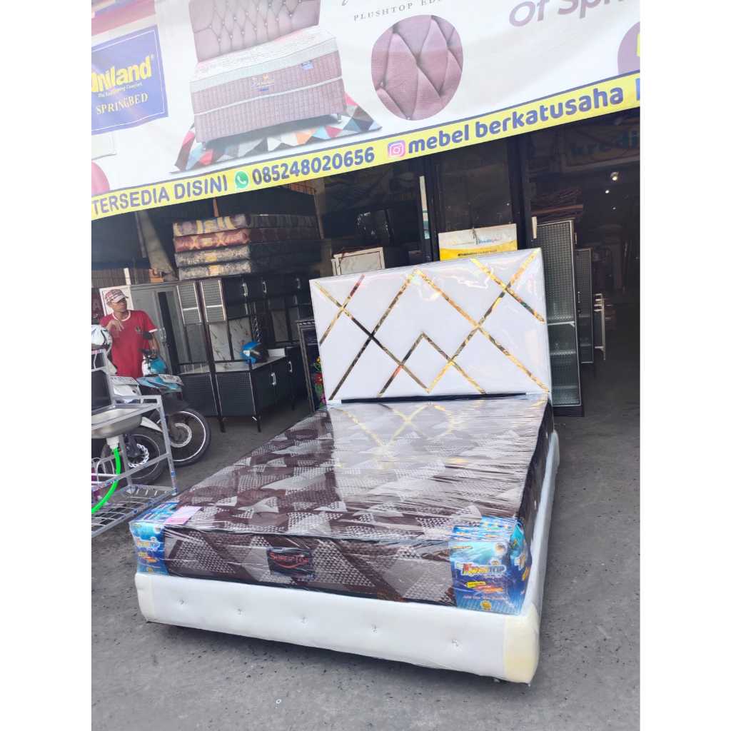SPRINGBED SET DIVAN X GOLD + KASUR SPRINGBED KWANTOP LIS 2 160X200 I 180X200