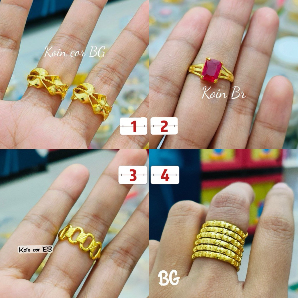 Cincin replika emas asli sepuhan lapis emas 24k