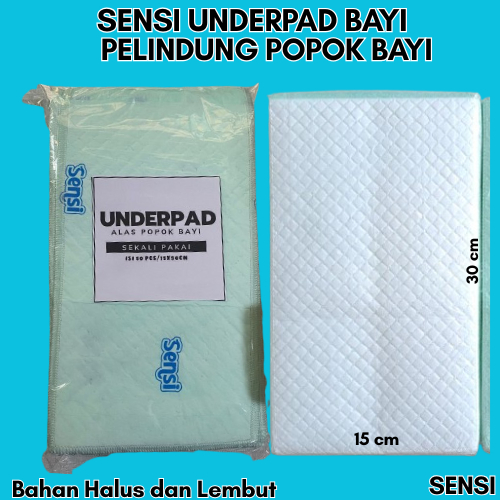 ISI 50 ALAS POPOK BAYI ALAS OMPOL UNDERPAD BAYI SENSI SEKALI PAKAI POPOK BAYI PERLAK OMPOL / UNDERPA