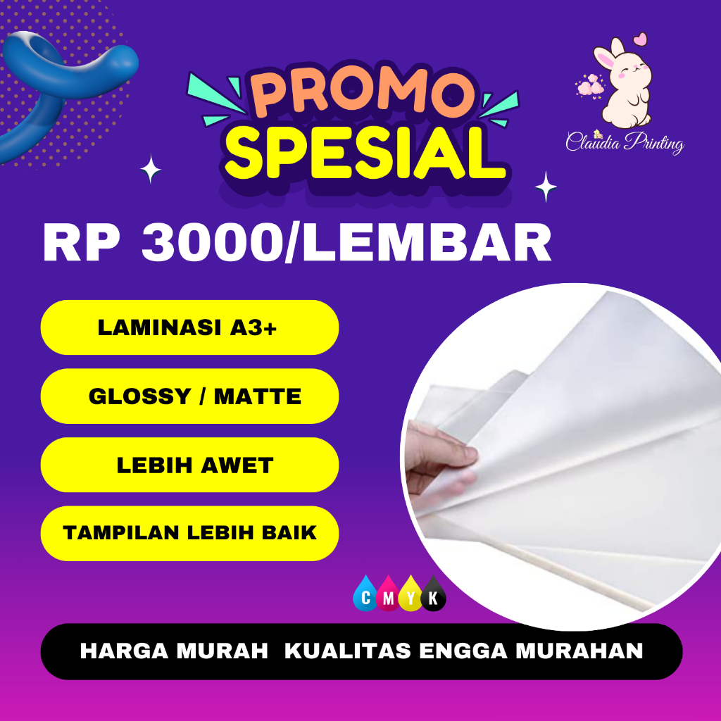 

Laminasi Panas A3+ Glossy Dan Matte Tahan Lama
