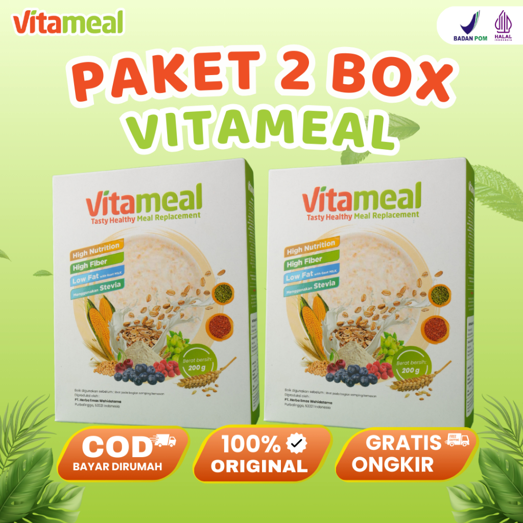 

Vitameal 2 Box - Sereal Alami Anti Diabetes Kebas Kesemutan & Gula Darah Tinggi Kolestrol Original VITAMIL KESEMUTAN
