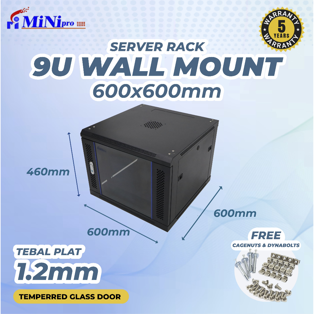 Minipro Rack Server 9U 600x600mm Wall Mount Rack