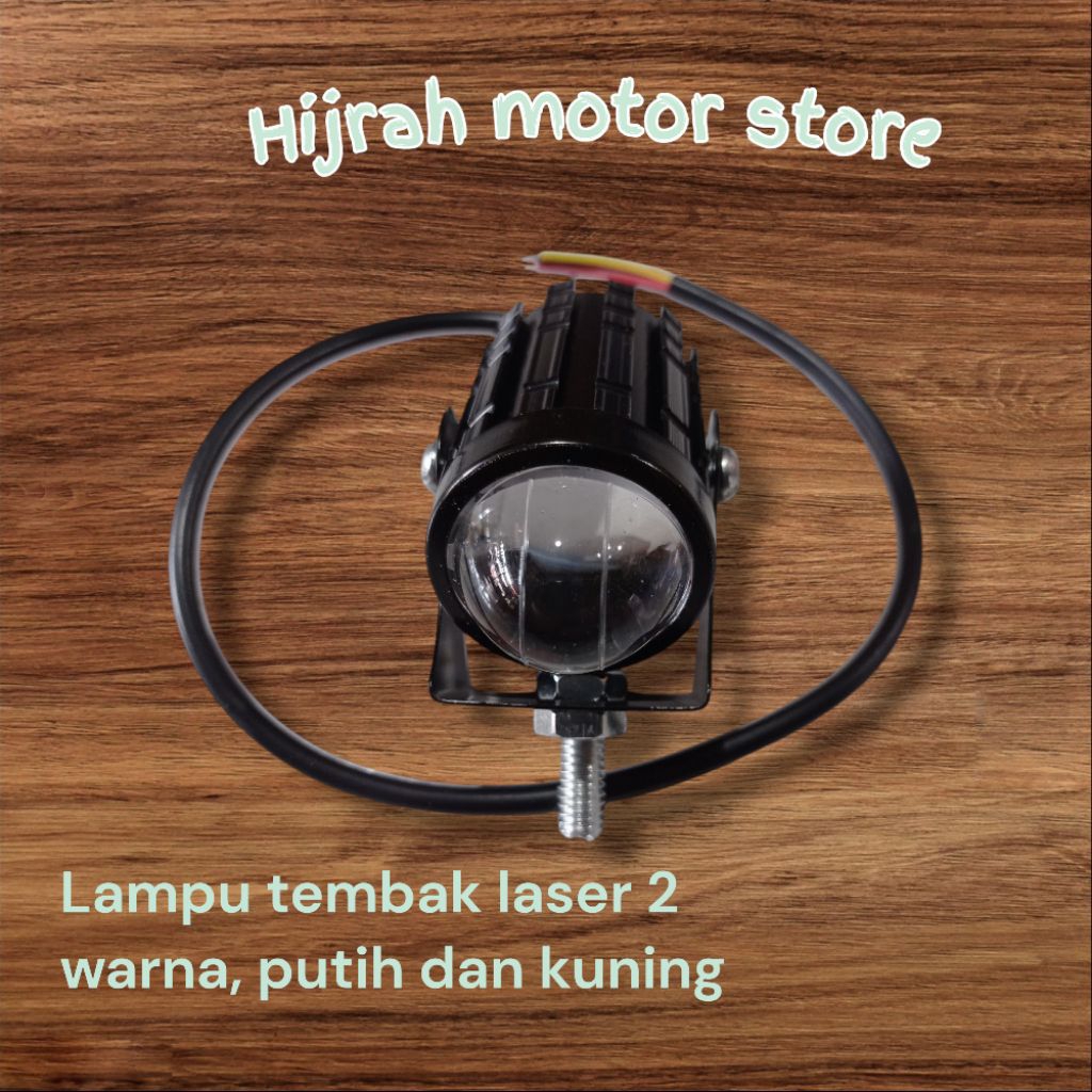 lampu tembak LED motor 2 warna putih dan kuning super terang