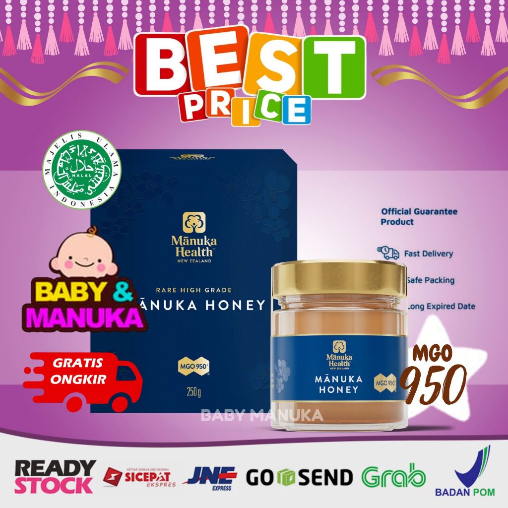 

Manuka Health MGO 950 / UMF 22 (250g) - madu Manuka Honey New Zealand (BPOM) - LIMITED EDITION