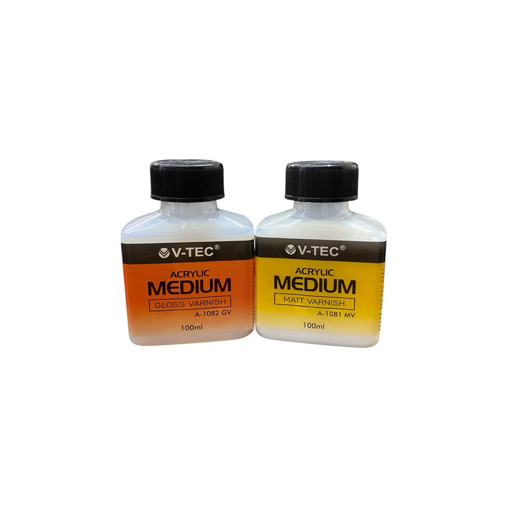 

VARNISH ACRYLIC MEDIUM V-TEC (Matt & Gloss) 100ml / PELENGKAP LUKIS / BAHAN LUKIS.