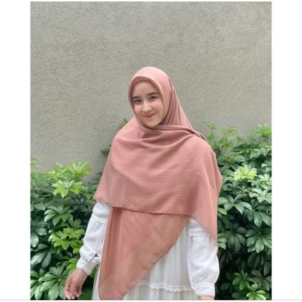 SYARII SEGI EMPAT PARIS PREMIUM jilbab jumbo 140x140 cm jahit tepi